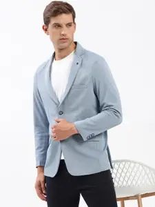 SHOWOFF Slim-Fit Notched Lapel Dobby Single Breasted Blazer