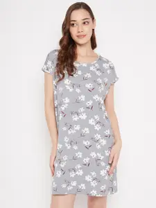 Camey Floral Printed T-Shirt Nightdress