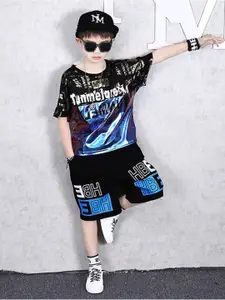 INCLUD Boys Printed T-shirt with Shorts