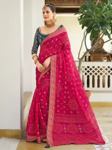 Saree mall Bandhani Poly Chiffon Sarees