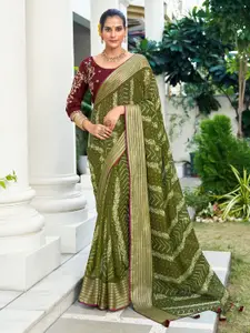 Saree mall Tie and Dye Poly Chiffon Sarees