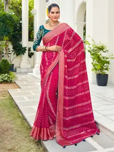 Saree mall Bandhani Poly Chiffon Sarees
