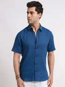Banana Club Classic Spread Collar Short Sleeves Linen Regular Fit Casual Shirt