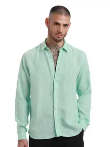 Banana Club Classic Opaque Spread Collar Long Regular Sleeves Casual Shirt