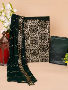HIGHLIGHT FASHION EXPORT Ethnic Motifs Embellished Silk Chiffon Unstitched Dress Material