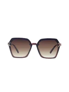 HASHTAG EYEWEAR Women Hexagonal Oversized Sunglasses With UV Protected Lens G-15062-brown