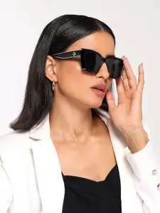 HASHTAG EYEWEAR Women Wayfarer Sunglasses With UV Protected Lens W-9095-black