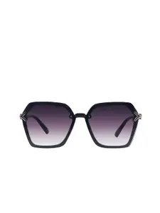 HASHTAG EYEWEAR Women Hexagonal Oversized Sunglasses With UV Protected Lens G-15062-purple