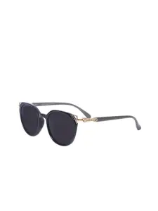 HASHTAG EYEWEAR Women Round Sunglasses with UV Protected Lens G-15077-black