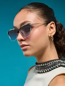 HASHTAG EYEWEAR Women Cateye Sunglasses with UV Protected Lens B80-681-Grey