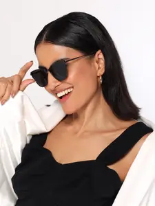 HASHTAG EYEWEAR Women Cateye Sunglasses With UV Protected Lens B80-681-black