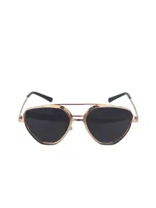 HASHTAG EYEWEAR Women Cateye Sunglasses with UV Protected Lens B85-78-golden-black