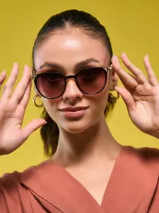 HASHTAG EYEWEAR Women Round Sunglasses With UV Protected Lens G-15077-brown