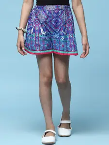Biba Girls Ethnic Motifs Printed Cotton Regular Shorts