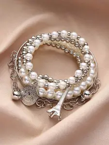 DressBerry Women 6 Silver-Plated Bracelet