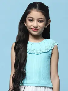 Biba Girls Round Neck Sleeveless Cotton Top