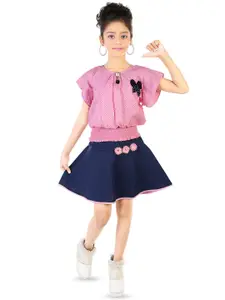 BAESD Girls Printed Top With Skirt