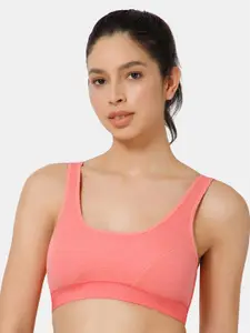 NAIDU HALL Full Coverage Cut And Sew Non Padded Cotton Workout Bra With All Day Comfort