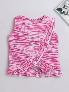The Magic Wand Girls Abstract Printed Sleeveless Cotton Top