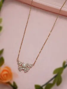 Ramdev Art Fashion Jwellery Brass Rose Gold-Plated Minimal Necklace