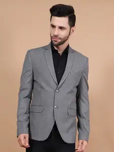 Wintage Notched Lapel Collar Satin Single Breasted Blazer