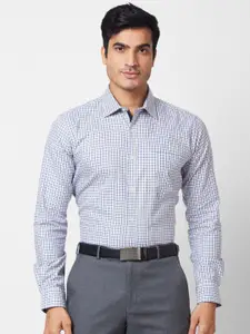 Park Avenue Checked Cotton Spread Collar Slim Fit Straight Formal Shirt