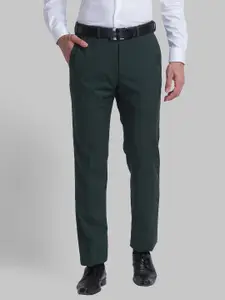 Raymond Men Textured Self Design Slim Fit Formal Trousers