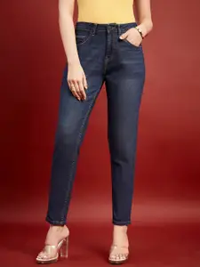 all about you Women Blue Comfort Mom Fit High-Rise Clean Look Stretchable Jeans