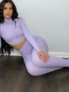 StyleCast Solid Top With Trousers Co-Ords Set