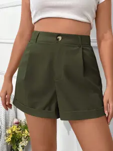 StyleCast Women Green Above Knee Regular Shorts