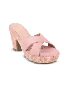 Mochi Textured Open Toe Platform Heels