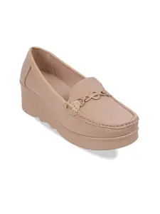 Mochi Round Neck Wedge Loafers Heels
