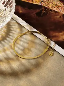 Accessorize Real Gold Plated Z Omega Bracelet