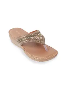 WALKWAY by Metro Gold-Toned Wedge Sandals