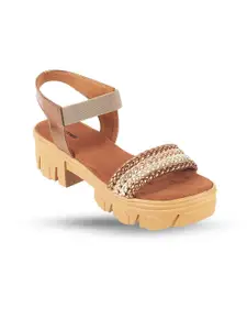 WALKWAY by Metro Bronze-Toned Platform Sandals