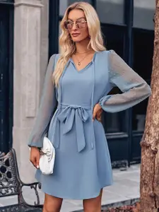 StyleCast Blue Fit & Flare Dress