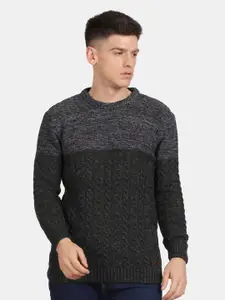 t-base Round Neck Ribbed Cotton Pullover