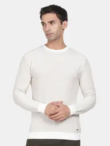 t-base Ribbed Round Neck Cotton Pullover Sweaters