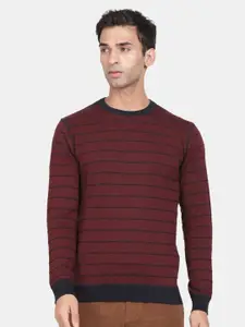 t-base Striped Cotton Reversible Pullover