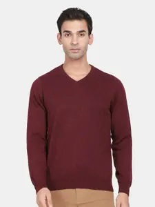 t-base V-Neck Long Sleeves Woollen Cotton Pullover