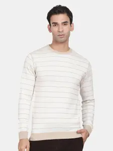 t-base Striped Cotton Reversible Pullover