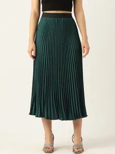 her by invictus Pleated Flared Midi Skirt