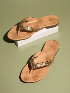 Inc 5 Embellished Open Toe Flats