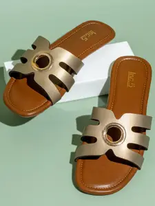 Inc 5 Embellished Detail Open Toe Flats