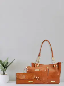 Bagsy Malone Set Of 3 Textured Structured Handbags & Wallet