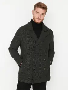 Trendyol Self-Design Double-Breasted Overcoat