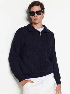 Trendyol Pullover Shirt Collar Ribbed Sweater