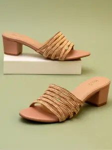 Inc 5 Embellished Open Toe Block Heels