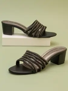 Inc 5 Embellished Open Toe Block Heels