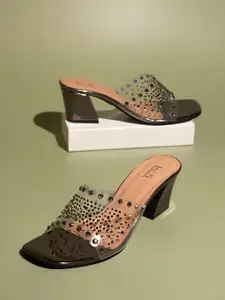 Inc 5 Embellished Open Toe Block Heels